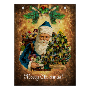 Vintager Stil St. Nikolaus (Weihnachtsmann) Weihna Poster