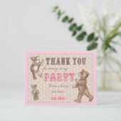 Vintager Stil Teddy Bear Danke Postcard Postkarte (Stehend Vorderseite)