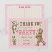 Vintager Stil Teddy Bear Danke Postcard Postkarte (Vorne/Hinten)