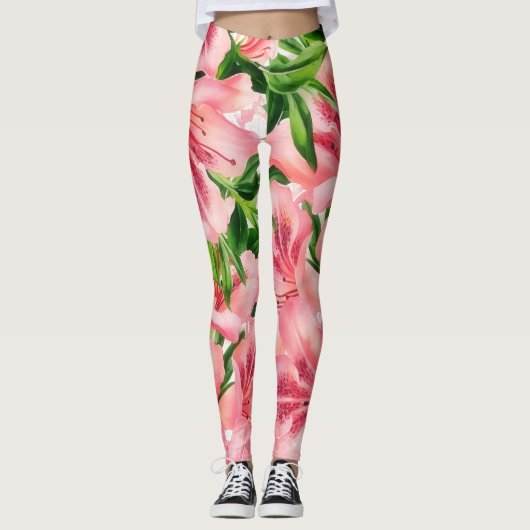 Vintager Stil Tropische Blume Art Livio Leggings (Vorderseite)