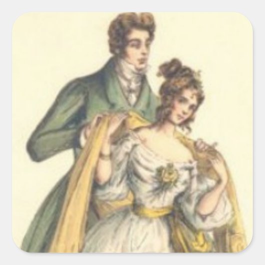 Vintager Stil, Viktorianischer Weihnachtsaufkleber Quadratischer Aufkleber (Vorderseite)