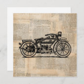 Vintager Stil von Motorrädern Einladung (Vorne/Hinten)