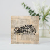 Vintager Stil von Motorrädern Einladung (Stehend Vorderseite)