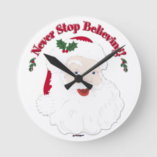 Vintager Stil - Weihnachten darf nie aufhören zu g Runde Wanduhr