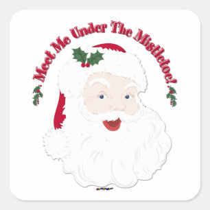 Vintager Stil Weihnachten trifft mich unter dem Mi Quadratischer Aufkleber