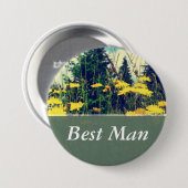 Vintager Stil, wilder Löwenzahn Trauzeuge Hochzeit Button (Vorne & Hinten)