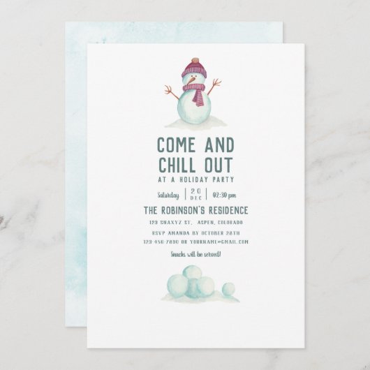 Vintager Stil Winter Weihnachts-Party Einladung (Vorne/Hinten)