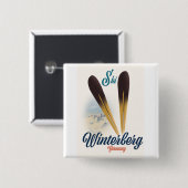 Vintager Stil Winterberg Deutschland Skiposter Button (Vorne & Hinten)