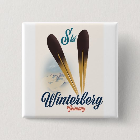 Vintager Stil Winterberg Deutschland Skiposter Button (Vorderseite)