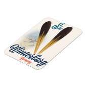 Vintager Stil Winterberg Deutschland Skiposter Magnet (Linke Seite)