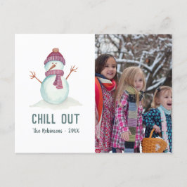 Vintager Stil Winterweihnachtsfamilie Foto Feiertagspostkarte