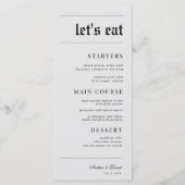 Vintager Stil Zeitungslook Lasse Eat Wedding Menükarte (Vorderseite)