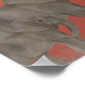 Vintager Stilelephant Poster (Ecke)