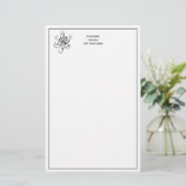 Vintager stilisierter Oktopus Zeichnend #1 Briefpapier (Stehend Vorderseite)