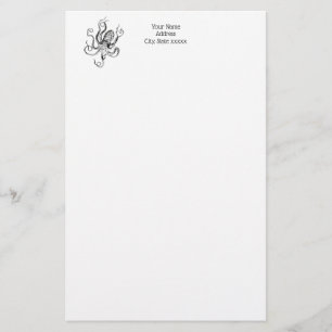 Vintager stilisierter Oktopus Zeichnend #1 Briefpapier