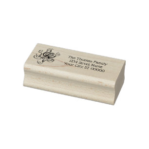 Vintager stilisierter Oktopus Zeichnend #1 Gummistempel