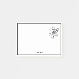 Vintager stilisierter Oktopus Zeichnend #1 Post-it Klebezettel