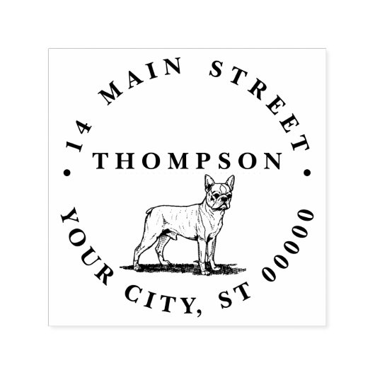 Vintager Stilistischer Bulldogge Permastempel (Design)
