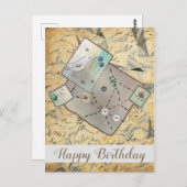 Vintager Stoff Postkarte (Vorne/Hinten)