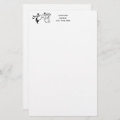 Vintager Storch für Baby #1 Briefpapier (Vorne/Hinten)