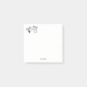 Vintager Storch für Baby #1 Post-it Klebezettel