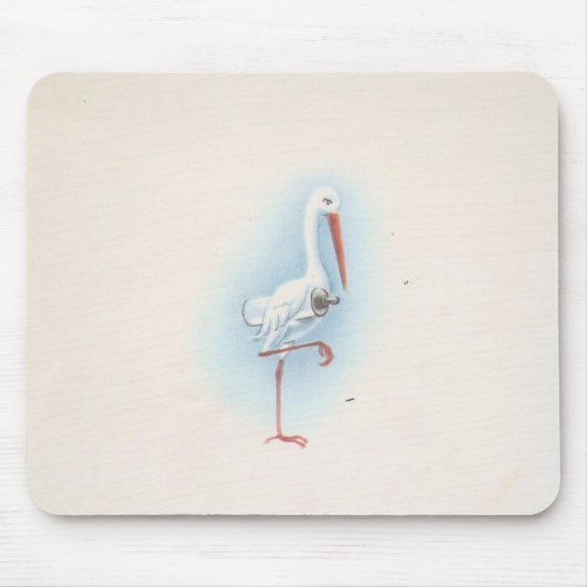 Vintager Storch Mousepad (Vorne)