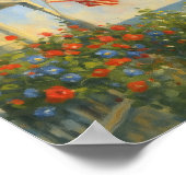 Vintager Strand 4. Juli Amerikanische Unabhängigke Poster (Ecke)