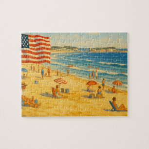 Vintager Strand 4. Juli Amerikanische Unabhängigke Puzzle