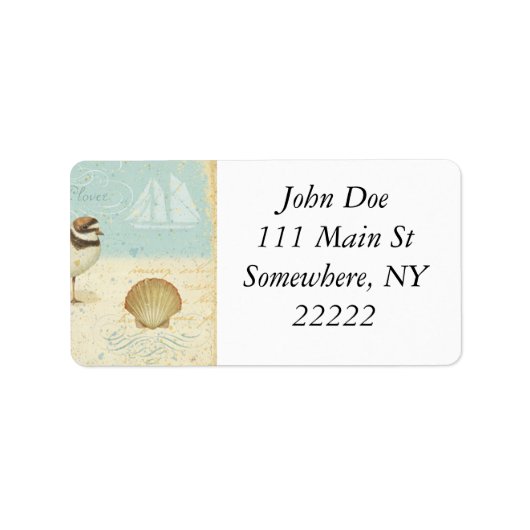 Vintager Strand Adressaufkleber (Vorne)
