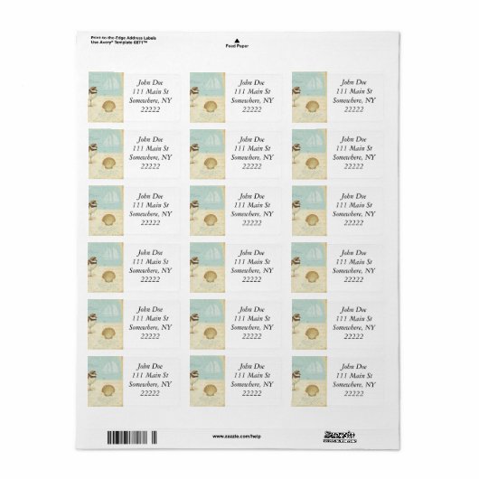 Vintager Strand Adressaufkleber (Vorne)