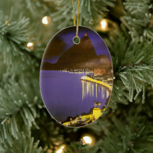 Vintager Strand am Abend in Rio de Janeiro, Brasil Keramik Ornament