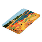 Vintager Strand an der Côte d'Azur Magnet (Linke Seite)