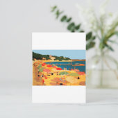 Vintager Strand an der Côte d'Azur Postkarte (Stehend Vorderseite)