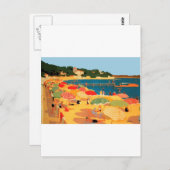 Vintager Strand an der Côte d'Azur Postkarte (Vorne/Hinten)