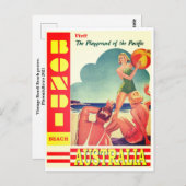 Vintager Strand Bondi Postcard Postkarte (Vorne/Hinten)