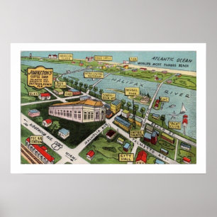Vintager Strand Daytona 12x16 Poster drucken