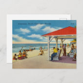 Vintager Strand mit klarem Wasser, Florida Postkarte (Vorne/Hinten)