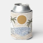 Vintager Strand mit tropischer Wiedersehen-Familie Dosenkühler (Kanne Vorderseite)