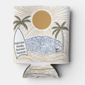 Vintager Strand mit tropischer Wiedersehen-Familie Dosenkühler (Vorderseite)