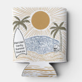 Vintager Strand mit tropischer Wiedersehen-Familie Dosenkühler (Rückseite)