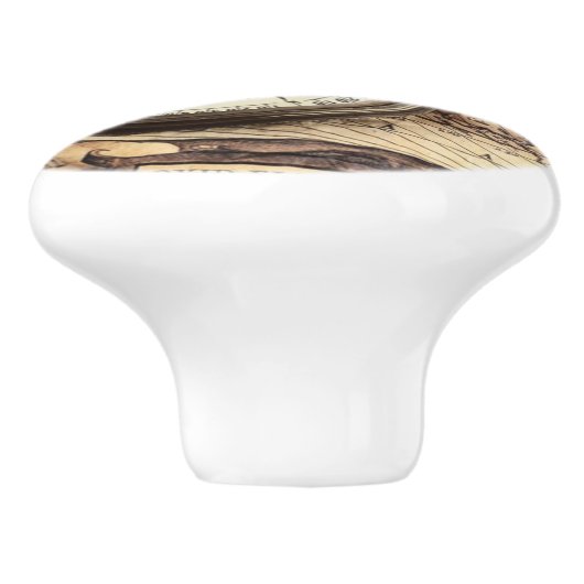 Vintager Strand nautischer antiker Kompass Keramikknauf (Seitenansicht)