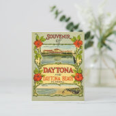 Vintager Strand Postkarte (Stehend Vorderseite)