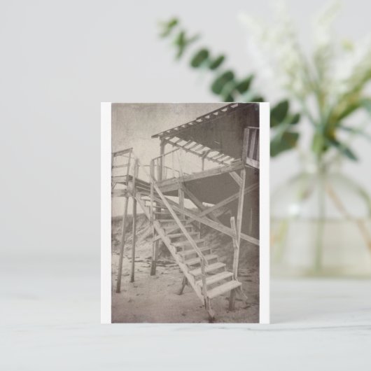 Vintager Strand Postkarte (Stehend Vorderseite)
