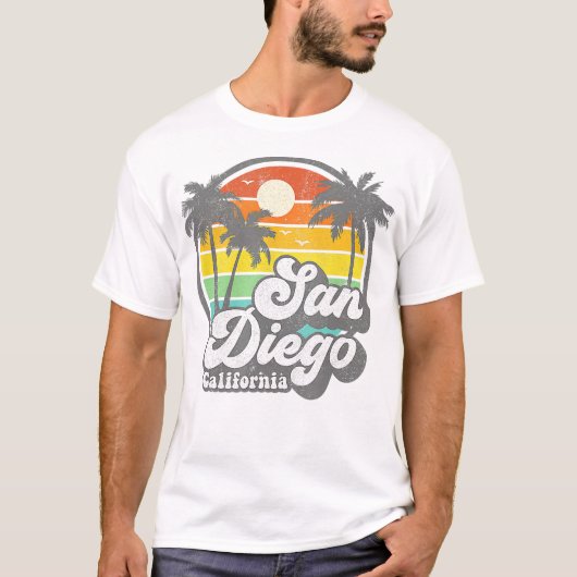 Vintager Strand San Diego T-Shirt (Vorderseite)