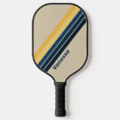 Vintager Strand Sand gestreift mit Namen Pickleball Schläger (Vorderseite)