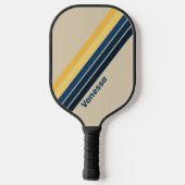 Vintager Strand Sand gestreift mit Namen Pickleball Schläger (Rückseite)
