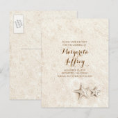 Vintager Strand Save the Date Postkarten (Vorne/Hinten)
