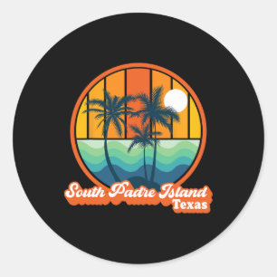 Vintager Strand South Padre Island Texas Summer 90 Runder Aufkleber