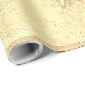 Vintager Strand und Palmen Etching-Tag Geschenkpapier (Rolleneckpunkt)