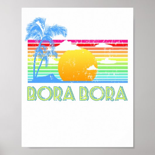 Vintager Strand von Bora Bora Poster (Vorne)